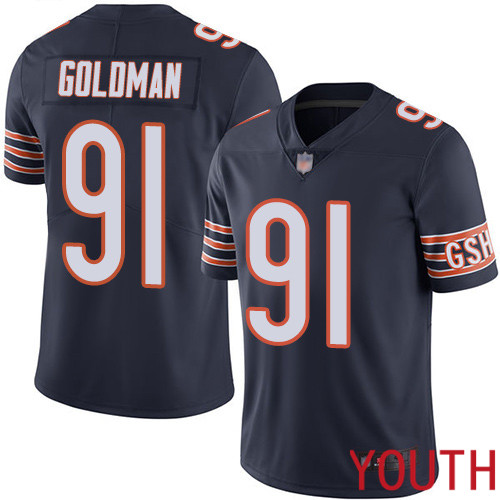Chicago Bears Limited Navy Blue Youth Eddie Goldman Home Jersey NFL Football #91 Vapor Untouchable->women nfl jersey->Women Jersey